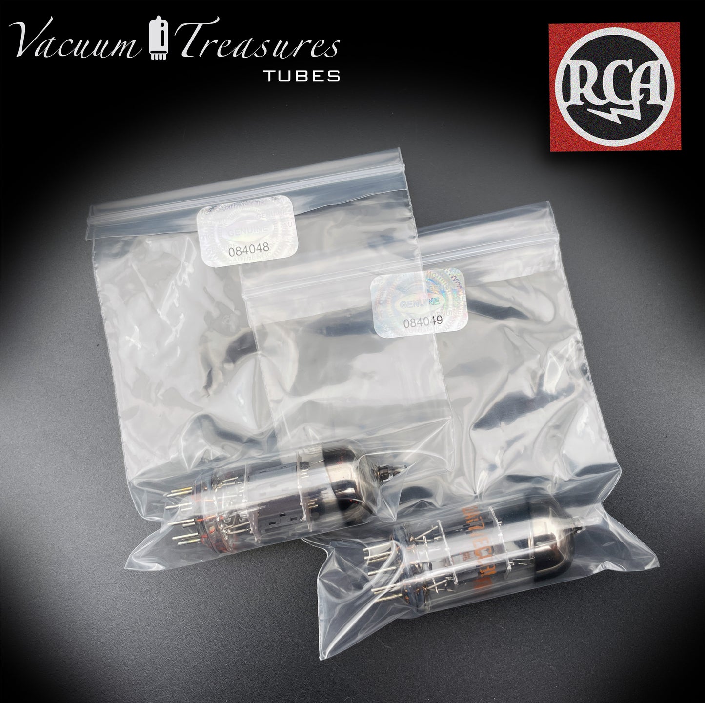 ECC81 ( 12AT7 ) RCA NOS NIB Gray Plates Halo Getter Matched Tubes MADE IN USA