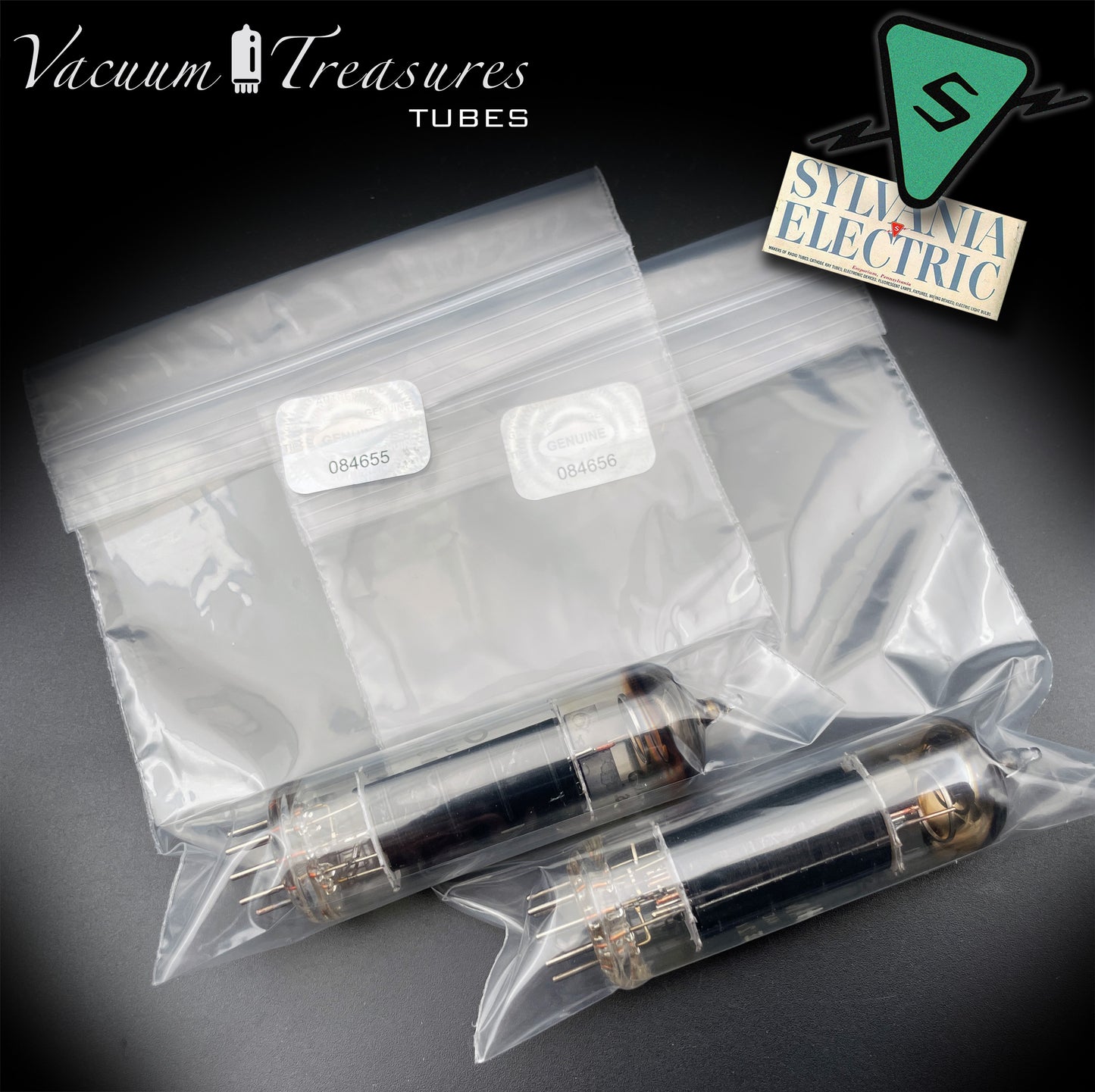 6BQ5 EL84 SYLVANIA for Hammond Matched Pair Black Plates Tubes Made in USA '64