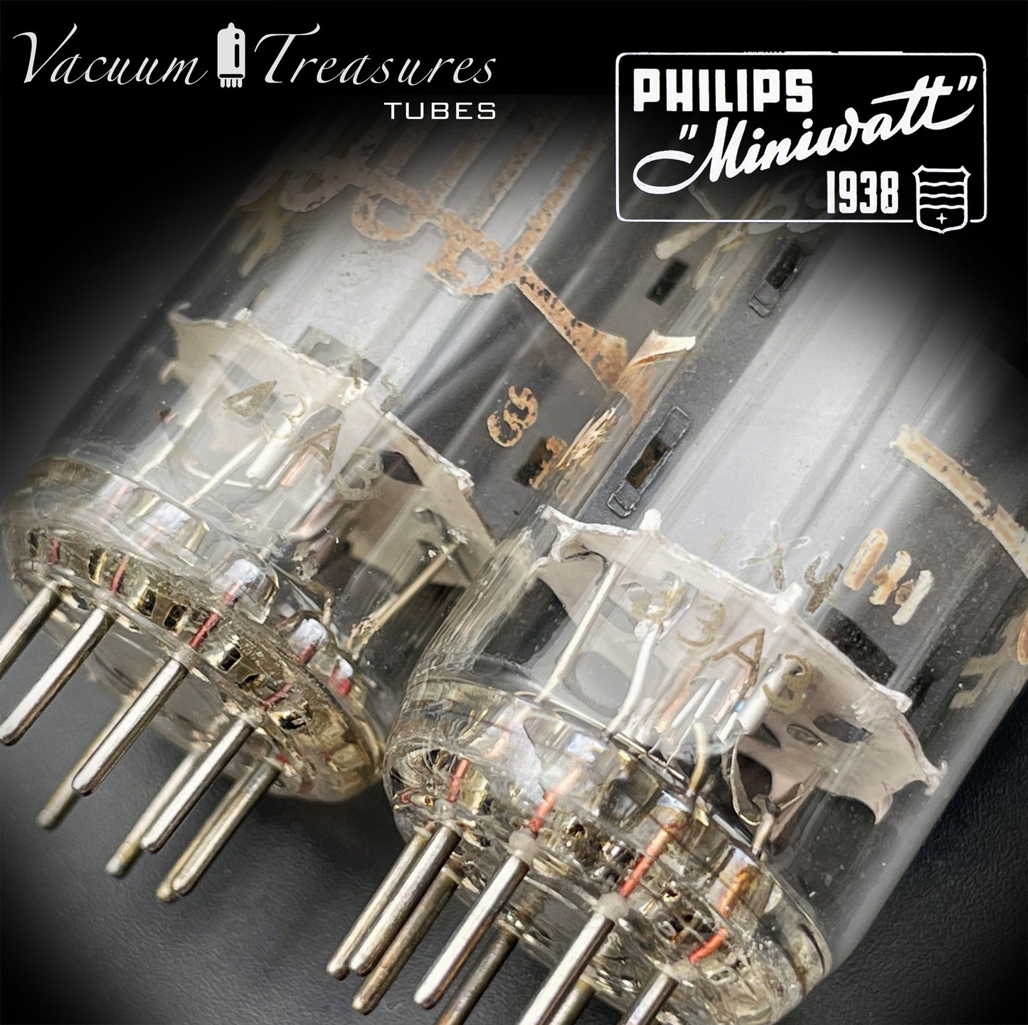 7189 SHERWOOD by Philips – Heerlen 1963 – Gray Plates – rx4 – Matched Pair – Tested 100%