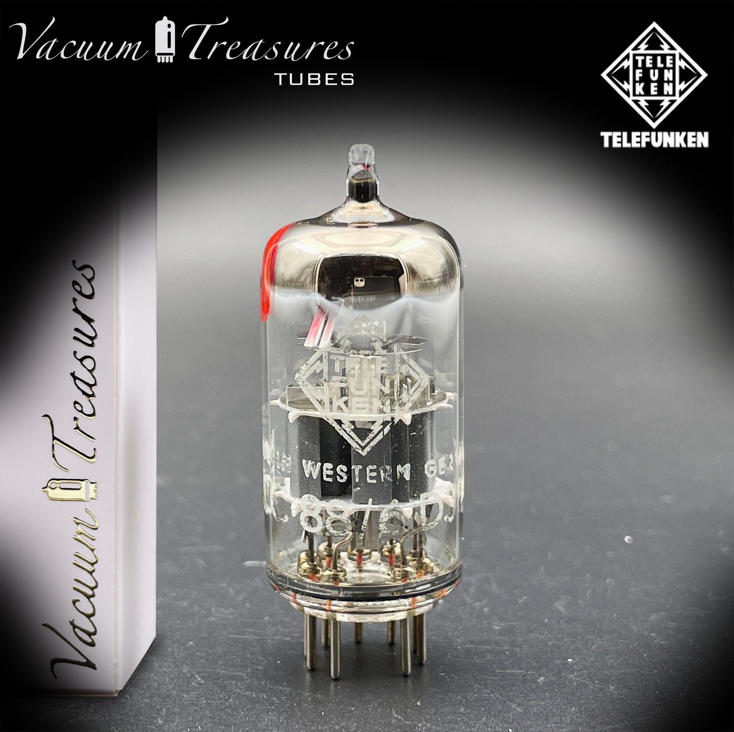 ECC88 6DJ8 TELEFUNKEN Red Dot Diamond <> Bottom Berlino Tested Tube Made In Western Germany '68
