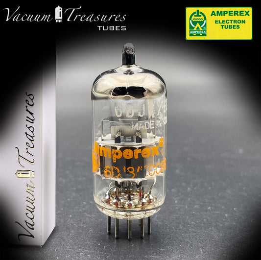 ECC88 6DJ8 NOS AMPEREX Disc Getter AMPLITREX Tested Tube Made in HOLLAND '60s