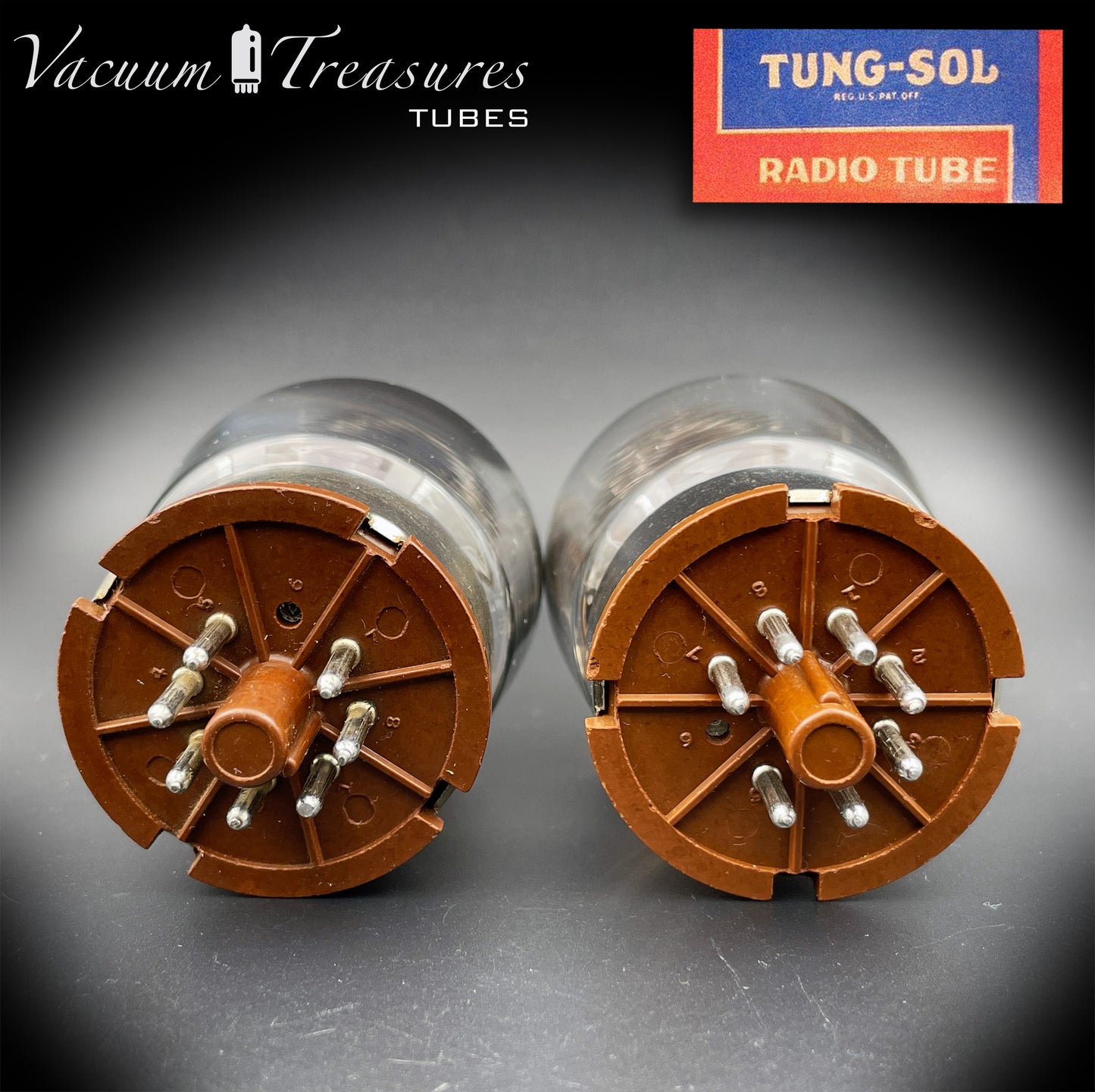 6550 TUNG-SOL Type 2 - 3rd Generation Gray Plates Triple Halo Getter No Holes Matched Quad Tubes Made in USA