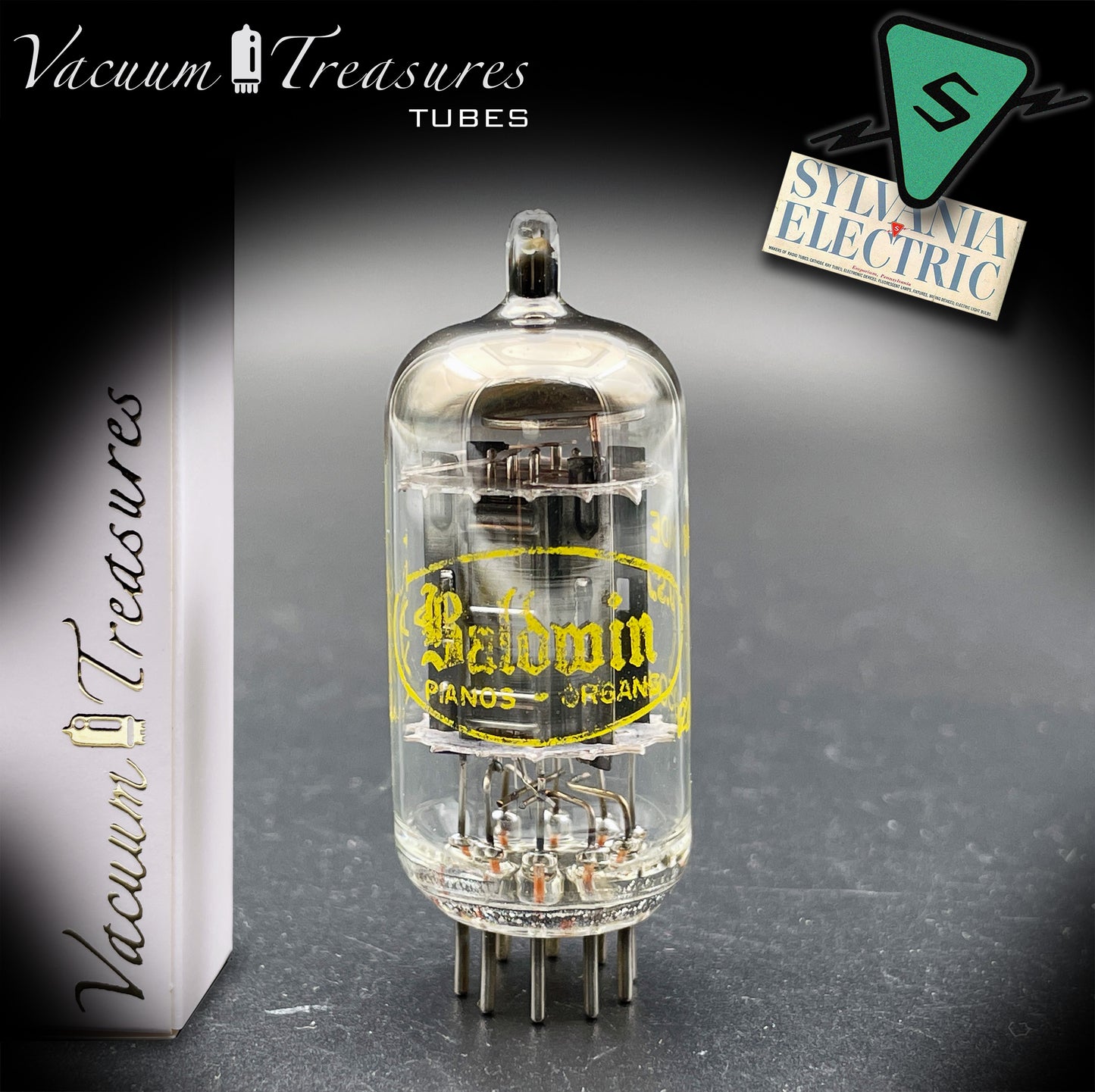 12AX7A ECC83 RAYTHEON Long Black Plates Tested Tube Made in USA '60