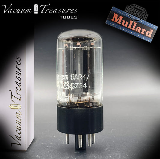 GZ34 / 5AR4 MULLARD NOS Brand GE Blackburn f32 Copper Plates – 7 Notches – Made in Great Britain '65