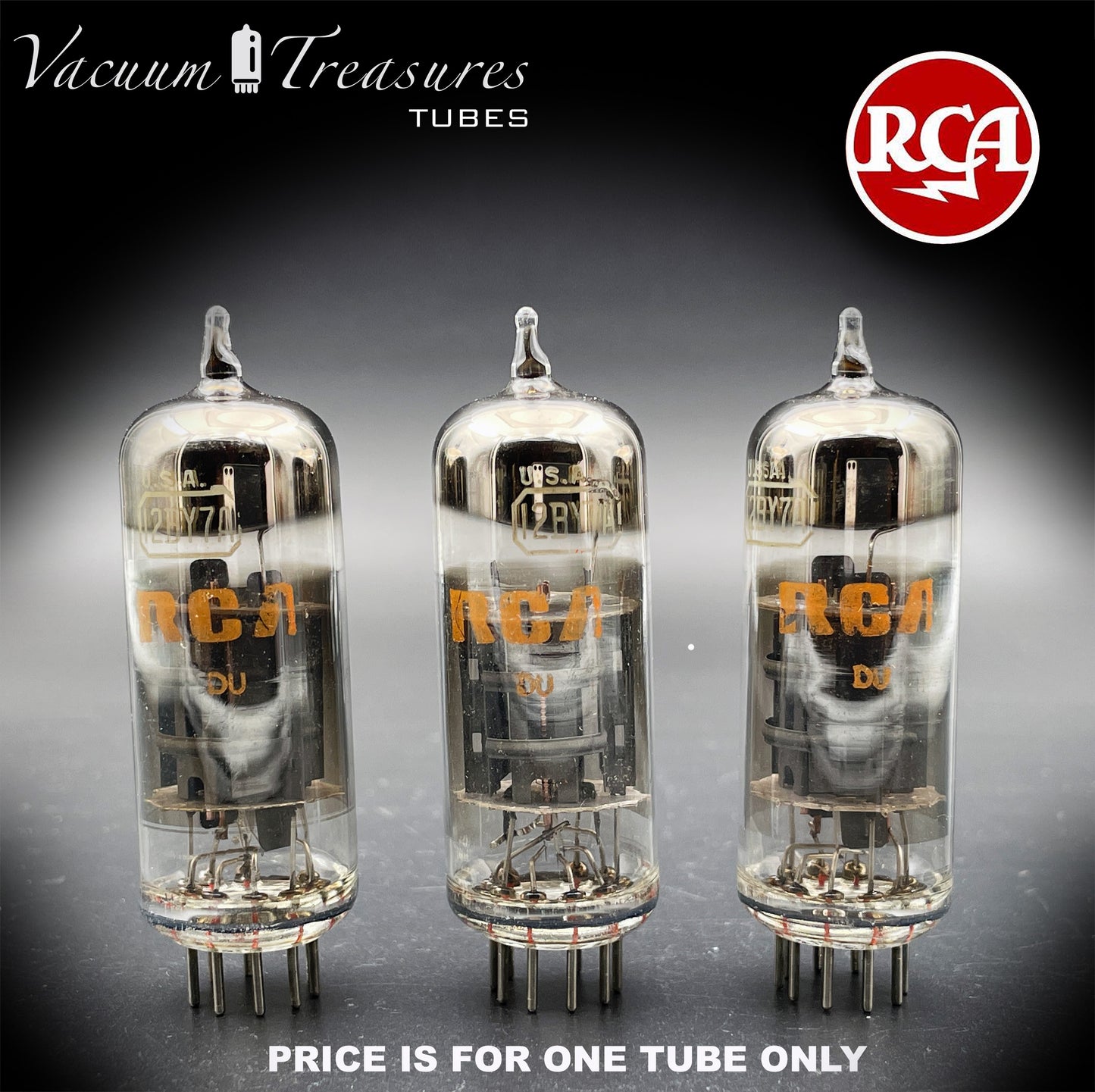 12BY7A EL180 RCA NOS Gray Plates Smoked Glass Halo Getter Tested Tube Made in USA
