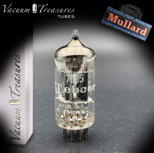 7025 12AX7 ECC83 MULLARD Blackburn Short Plates Halo Getter Tested Tube MADE IN GREAT BRITAIN '61