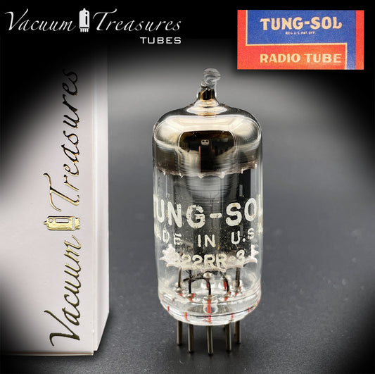 12AU7 A (ECC82) TUNG-SOL O Getter Tubo probado con placas grises largas Hecho en EE. UU.
