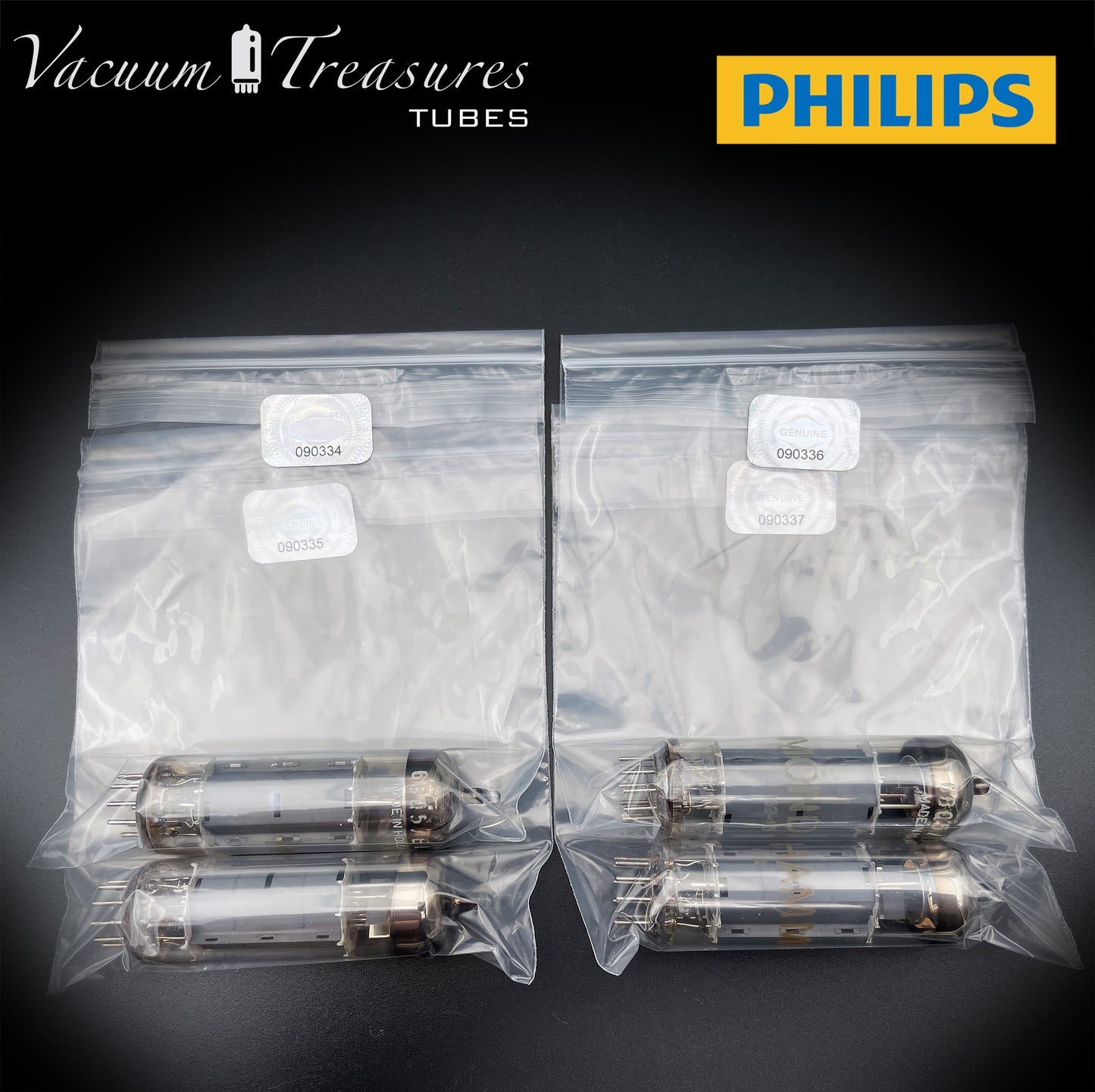 6BQ5 ( EL84 ) AMPEREX PHILIPS Heerlen plant Gray Plates Halo Getter rX4 Matched Tubes Made in HOLLAND