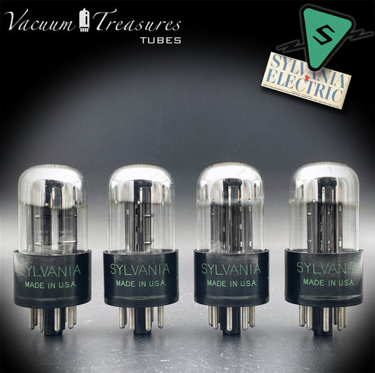 6SN7GTA NOS SYLVANIA CHROME TOP Matched Quad Same Code AMPLITREX Low Noise Tubes