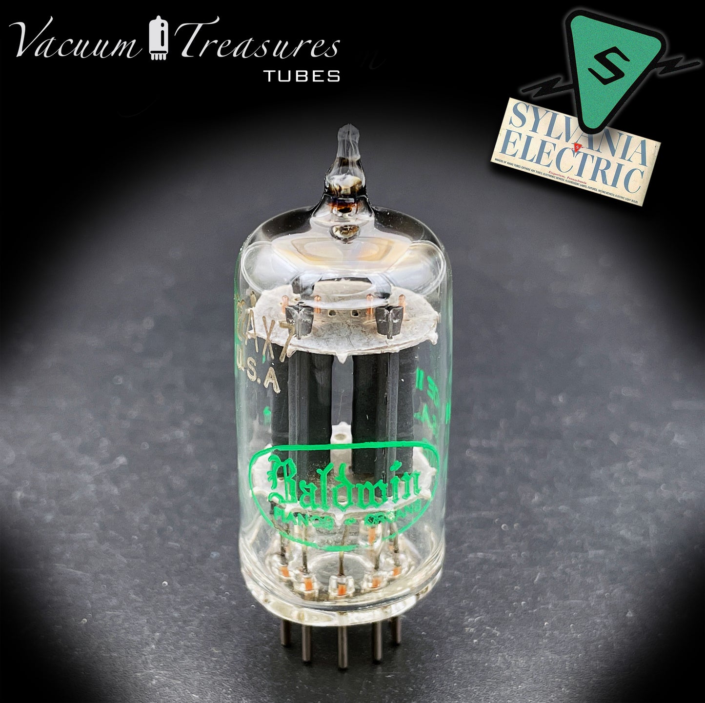 12AX7 / ECC83 NOS SYLVANIA Halo Getter Curve Tracer Tested & Balanced Tube Made in USA nel 1964