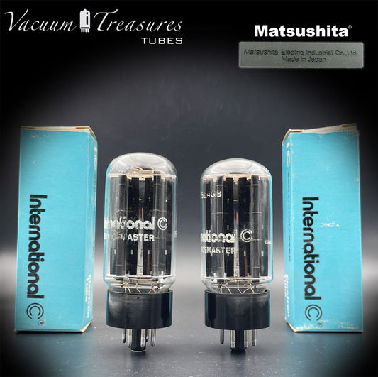 5U4GB 5AS4A NOS NIB MATSUSHITA/International Black Plates Matched Pair Tubes Top Side Halo Getter Rectifiers Made in JAPAN
