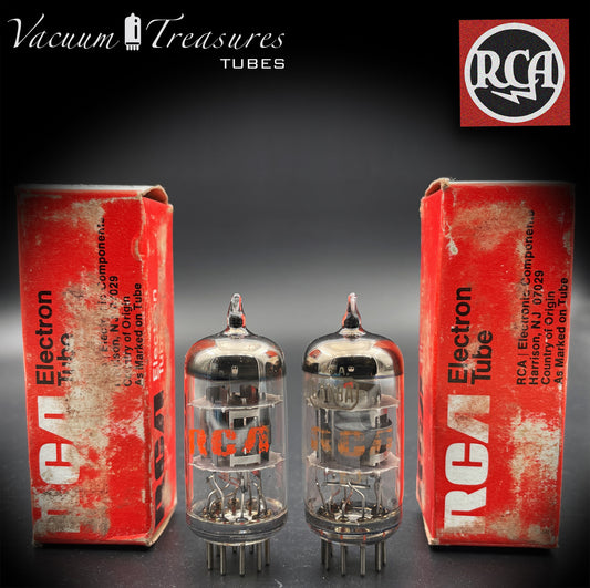6AN8A RCA NOS NIB Plaques grises Getter à disque Paire de tubes assortis Fabriqués aux États-Unis
