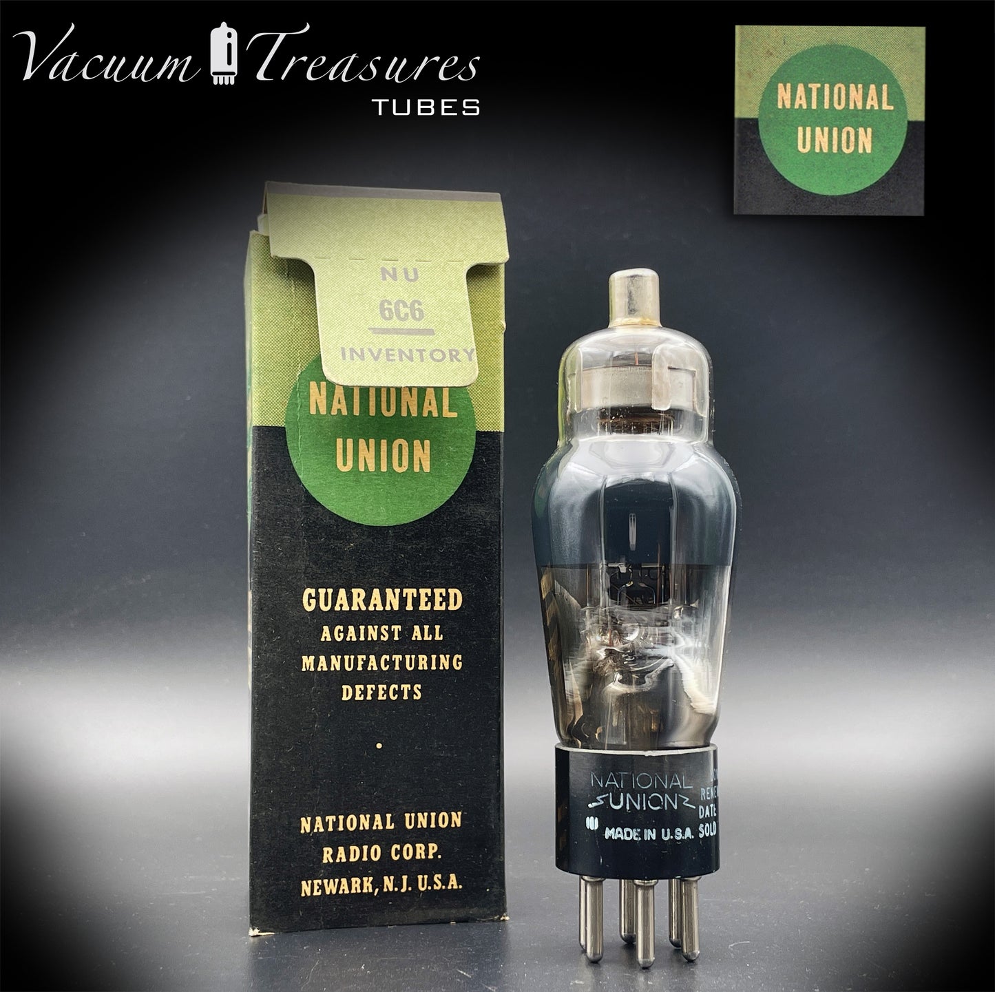 6C6 ( CK108 ) NU National Union NOS NIB Grafite Glass Tested Tube Made in USA
