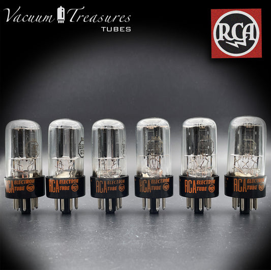 6SN7 GTB RCA Black Plates Square Getter Matched Tubes Made in USA