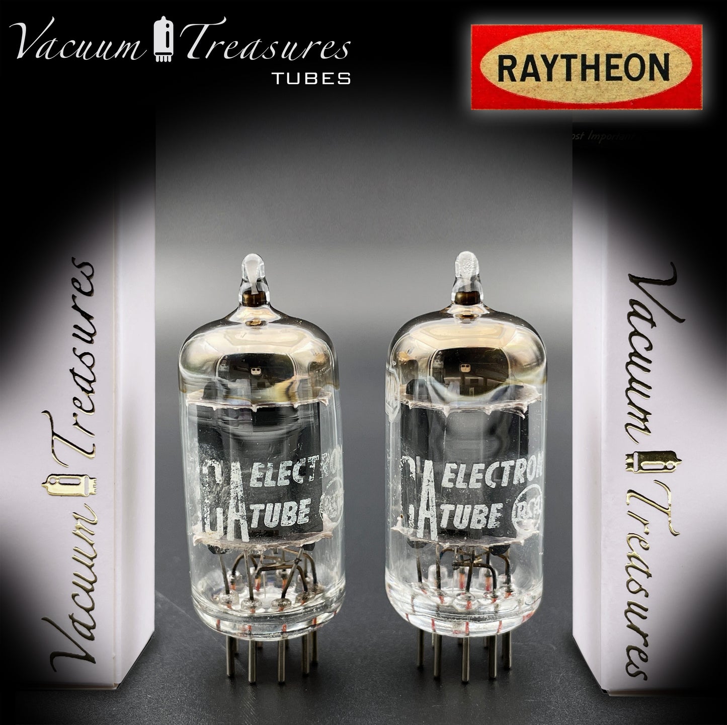 12AU7 A (ECC82) RCA longues plaques grises Getter à inclinaison carrée tubes assortis fabriqués aux États-Unis '58