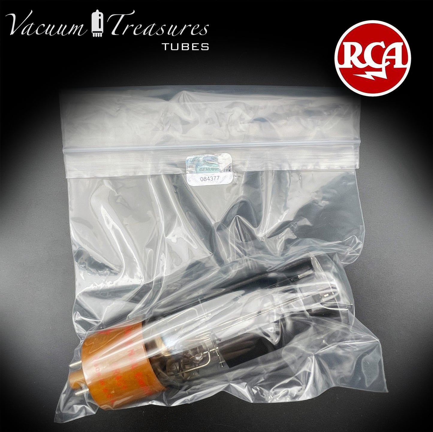 5R4GY INTERNATIONAL (RCA) – Black Plates Brown Base – Hanging Filaments – NOS NIB – Made in USA '50s