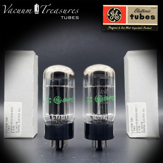 6AS7GA / 6080 GE NOS NIB Black Plate Green Print Matched Pair AMPLITREX Tested