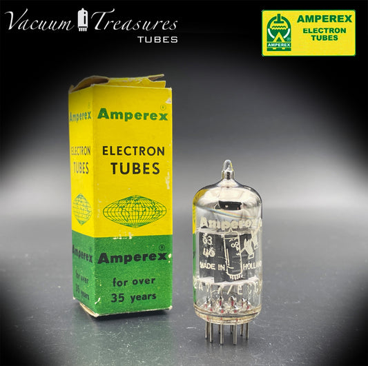 12AX7 / ECC83 NOS NIB AMPEREX Bugle Boy Short Plates Halo Getter Tested Tube MADE IN HOLLAND '60s