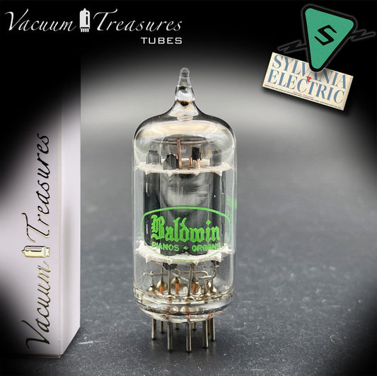 12AX7 / ECC83 Baldwin by SYLVANIA Long Gray Plates Halo Getter Tested Balanced Tube Made in USA '59