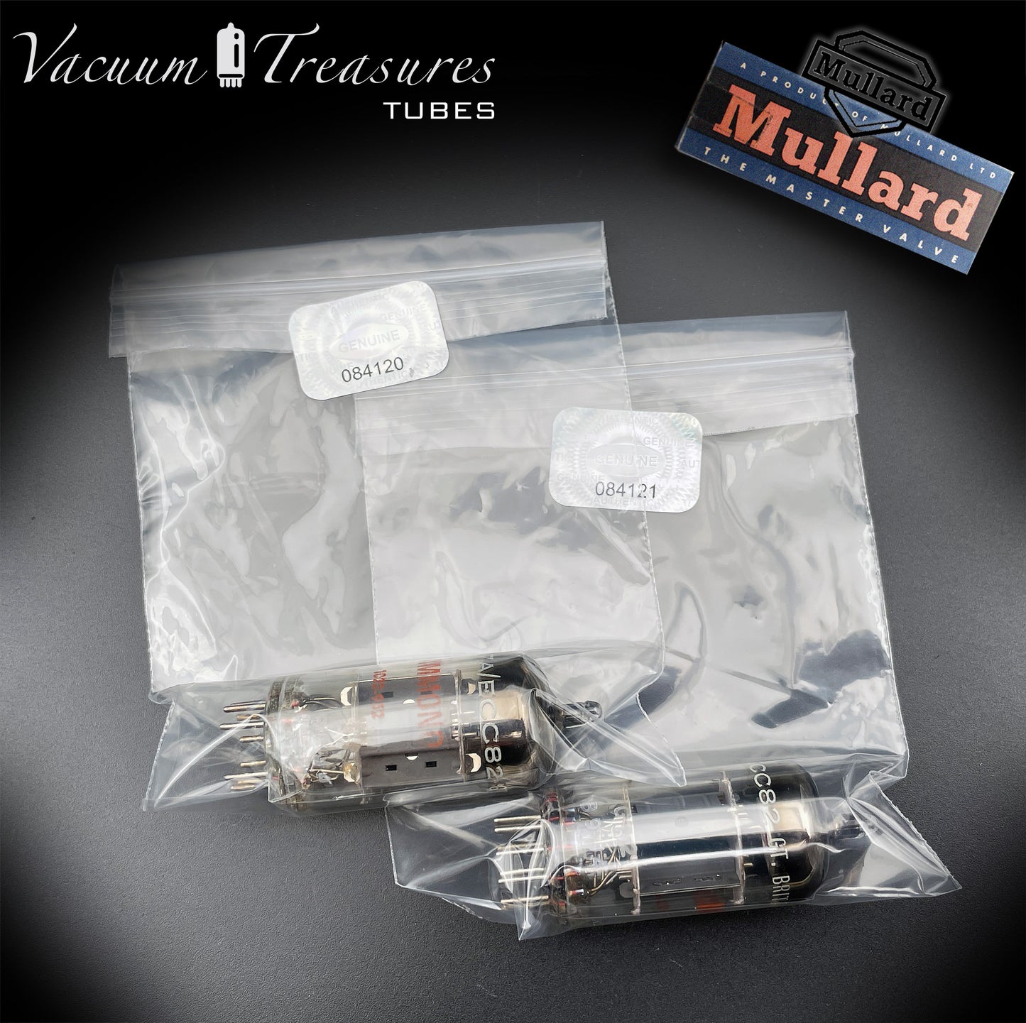 12AU7 ( ECC82 ) NOS MULLARD Blackburn Short Plates Matched Pair Tubes Made in GT. BRITAIN