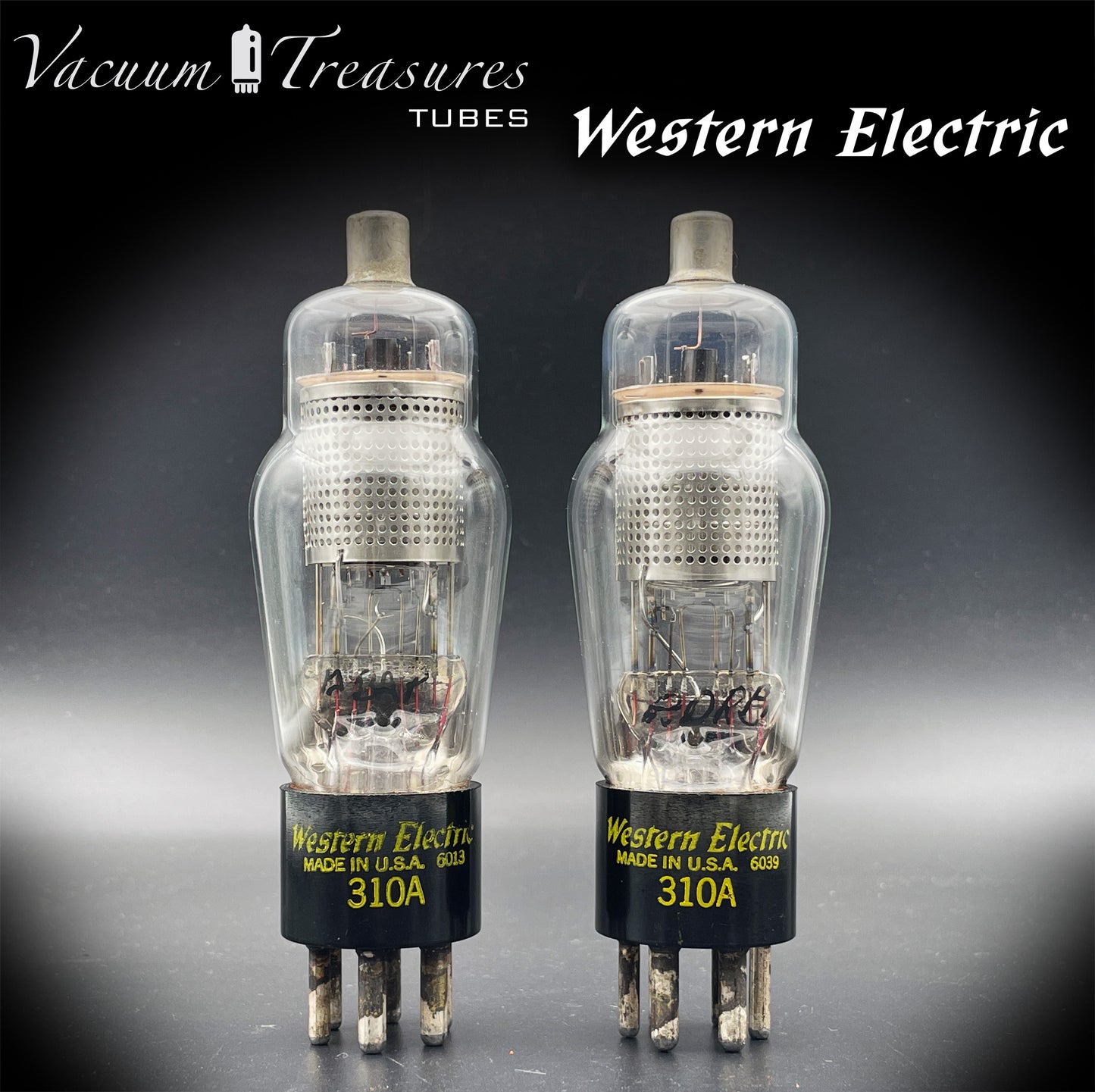 Western Electric 310A Mesh Plates – Matched Pair – Square Getter – AMPLITREX Tested – Made in USA