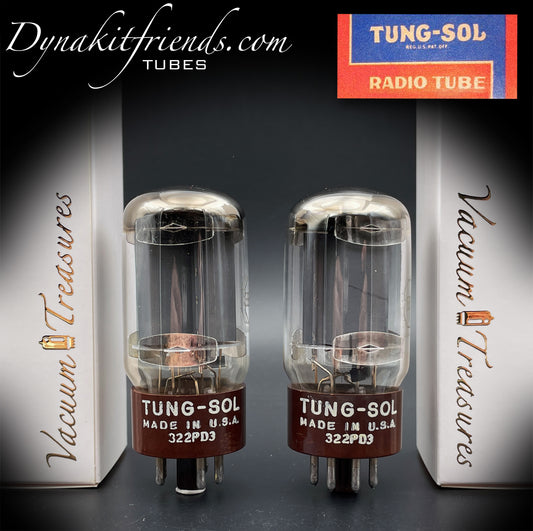 5881 (6L6WGB) TUNG-SOL passendes Paar Vakuumröhren mit brauner Basis, hergestellt in den USA
