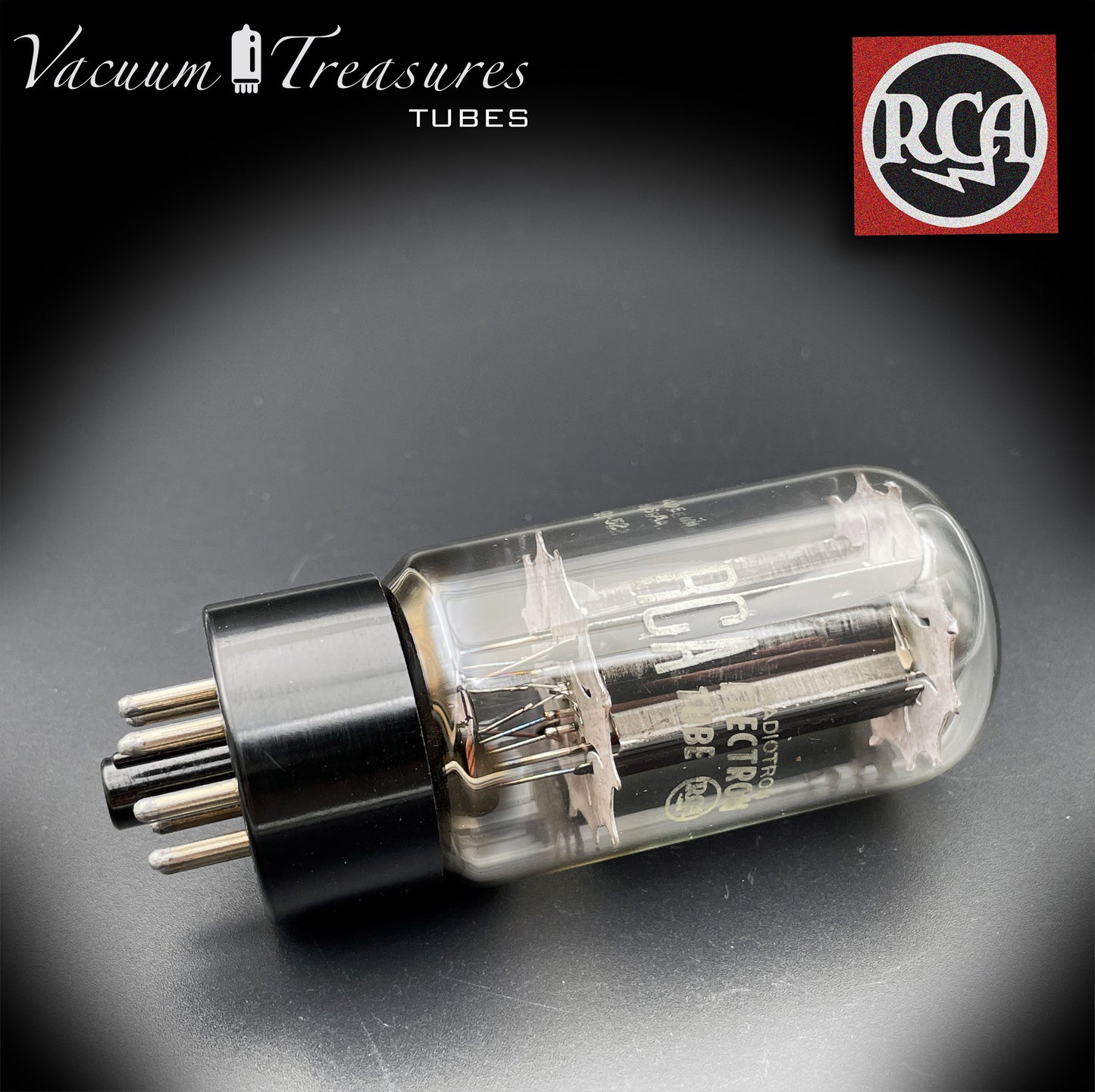 6L6GC RCA Black Plates bottom DD Getter Tested Tube Made in USA