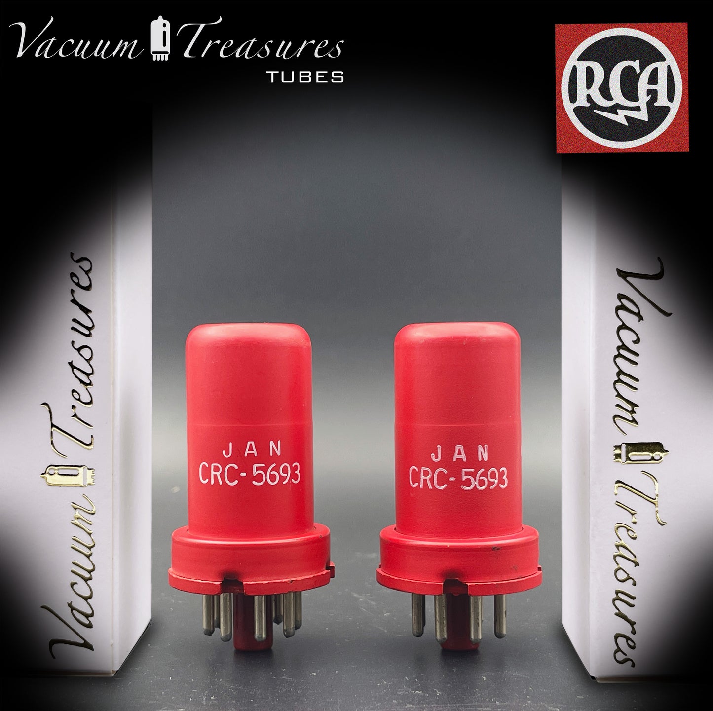 5693 ( CV3699 ) RCA NOS SPECIAL RED Matched Pair Tubes MADE IN USA