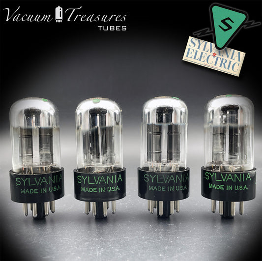 6SN7GTA NOS SYLVANIA Chrome Top Matched Quad - Same Production Code - Low Noise & Microphonics - AMPLITREX Tested