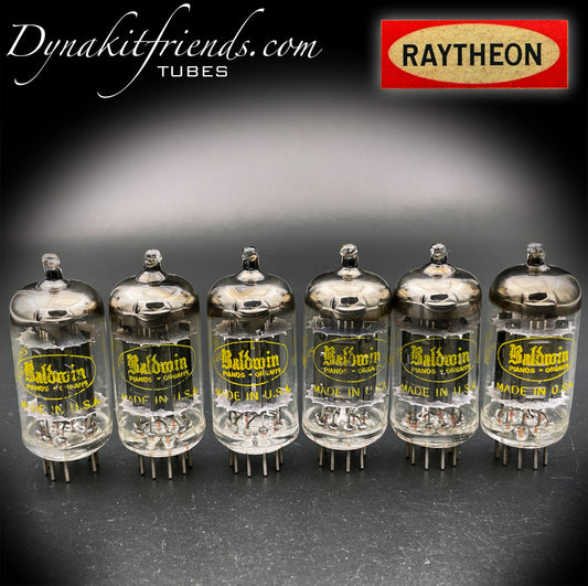 12AU7 (ECC82) RAYTHEON NOS longues plaques noires Halo Getter tubes assortis fabriqués aux États-Unis '59