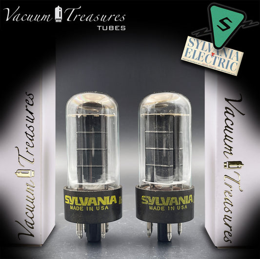 5Y3GT / 5Z2P SYLVANIA Black Plate Rectifier Tubes, Matched Pair, Made in the USA