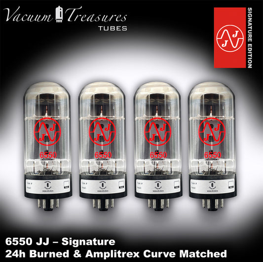 💎 6550 JJ Signature Matched Quad - NEW - 24h Burn-in - Amplitrex Curve Tested Tubes