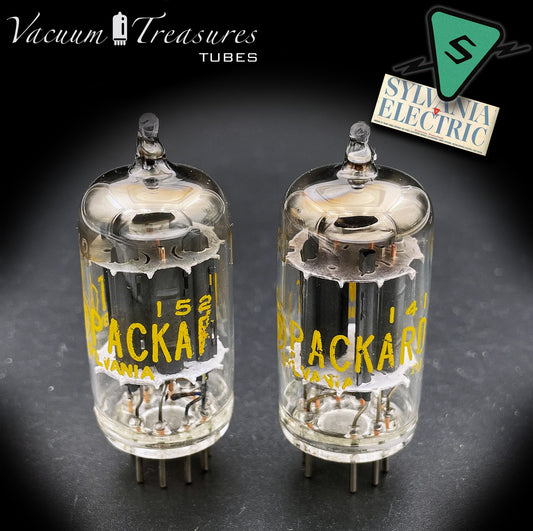 5963 ( ECC82 12AU7 WA ) Hewlett-Packard by SYLVANIA Gray Plates Halo Getter Long Plates Matched Pair Made in USA