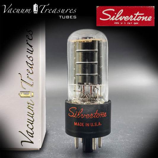 6V6 GT SYLVERTONE Black Plates D Getter by Hytron Tested Tube Made in USA '57
