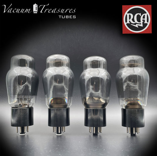 6L6G RCA NOS Black Plates Smoked Glass Square Getter Matched Tubes Made in USA