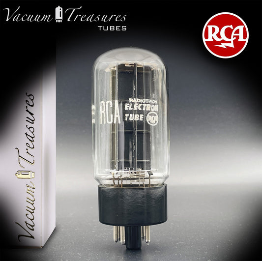 5U4GB 5AS4A RCA NOS Black Plates Tube Top Side Square Getter Rectifier Made in USA '56