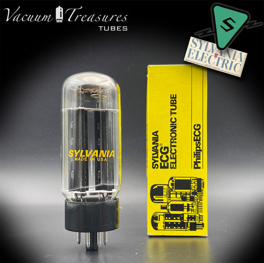 5U4 GB 5AS4A SYLVANIA NOS NIB Black Plates Halo Getter Tested Tube Rectifier Made in USA