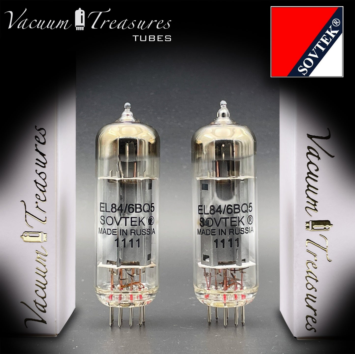 6BQ5 ( EL84 ) SOVTEK O Getter Matched Quad Vacuum Tubes NEW