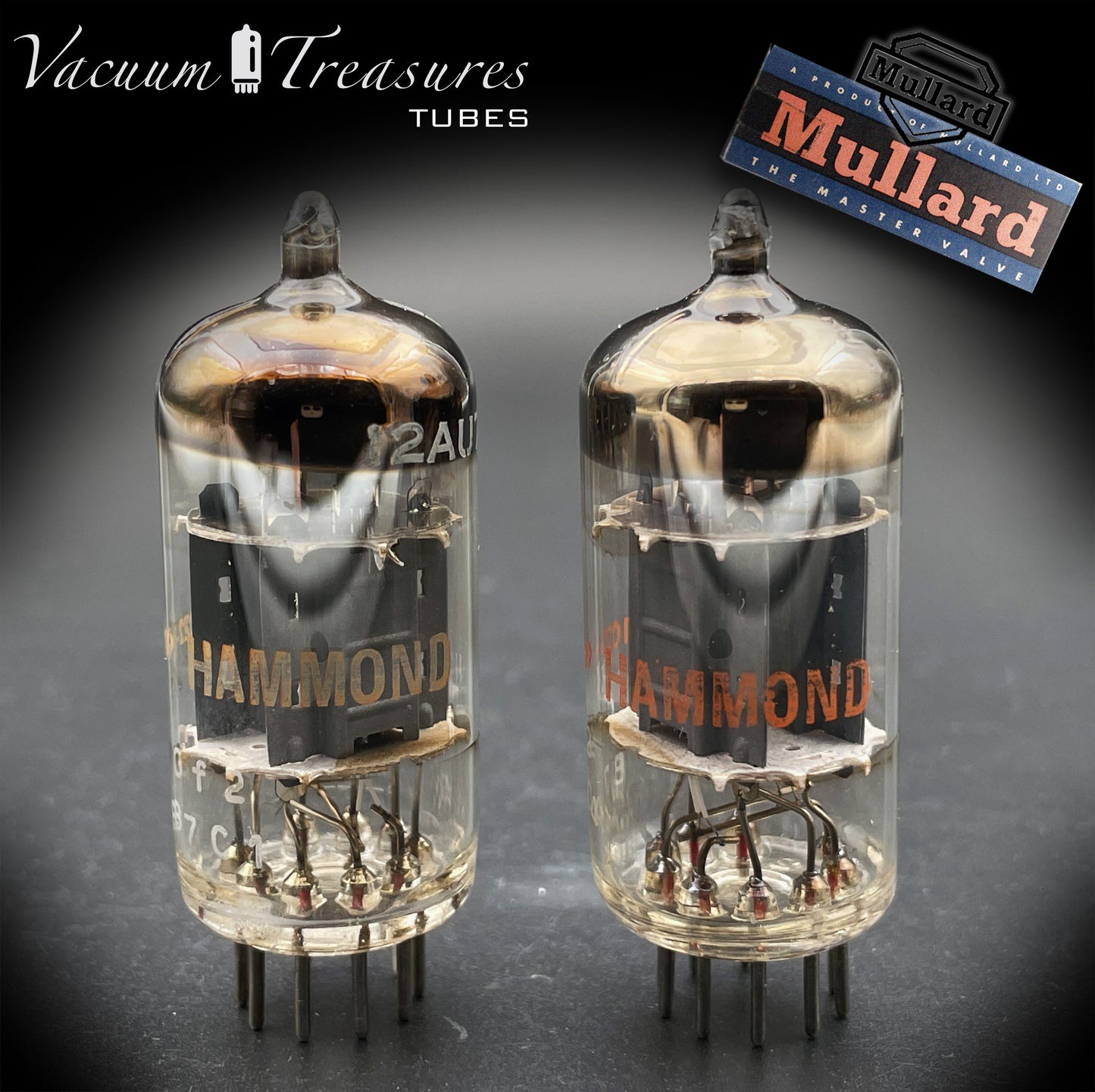 12AU7 ( ECC82 ) MULLARD Blackburn Short Plates Matched Pair Tubes Made in GT. BRITAIN