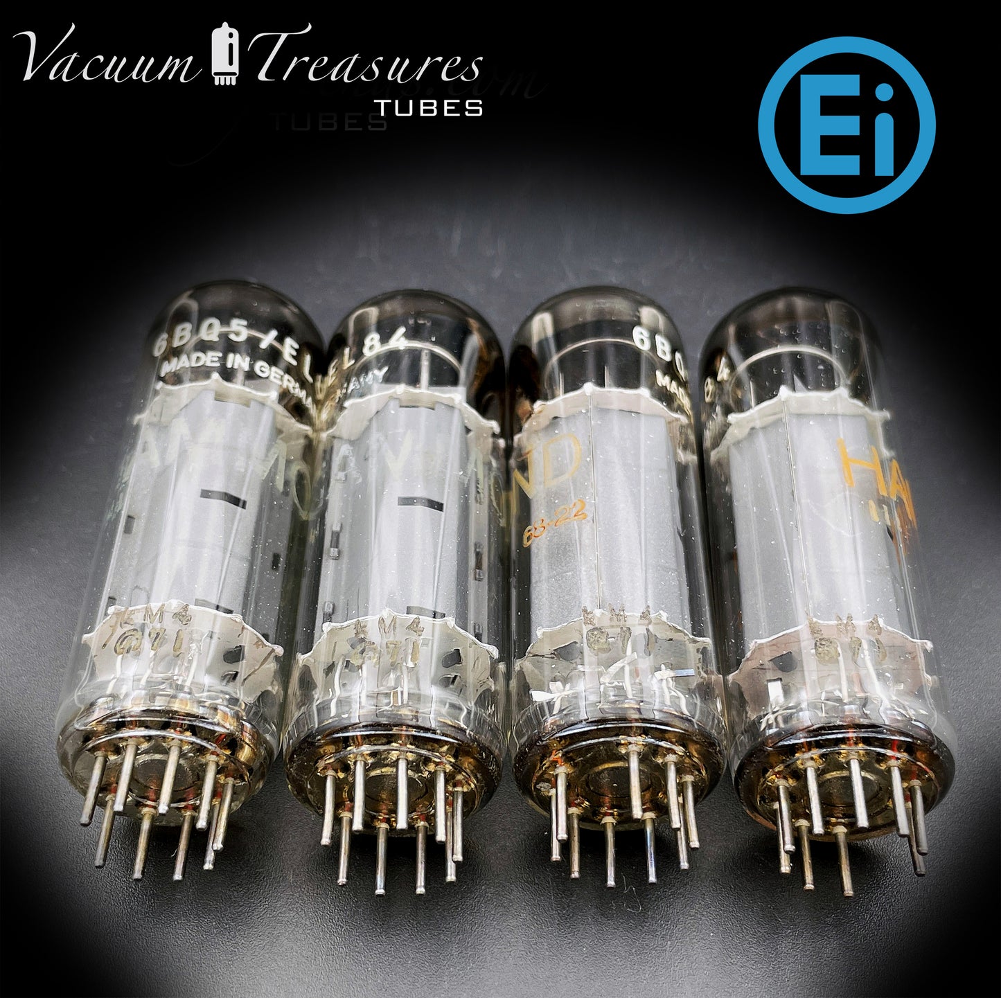 6BQ5 ( EL84 ) Ei for HAMMOND Gray Plates Halo Getter Matched Tubes Made in YUGOSLAVIA