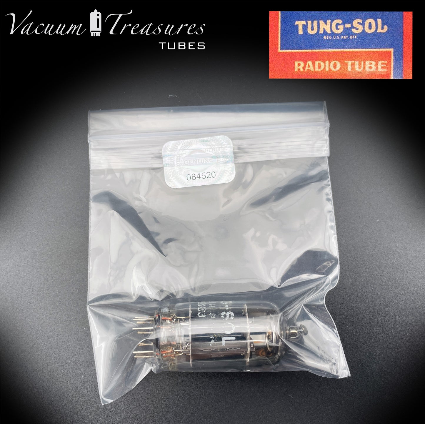 12AX7 / ECC83 NOS Tung-Sol Long Gray Plates Halo Getter Tested Tube Low Noise & Mic '60s