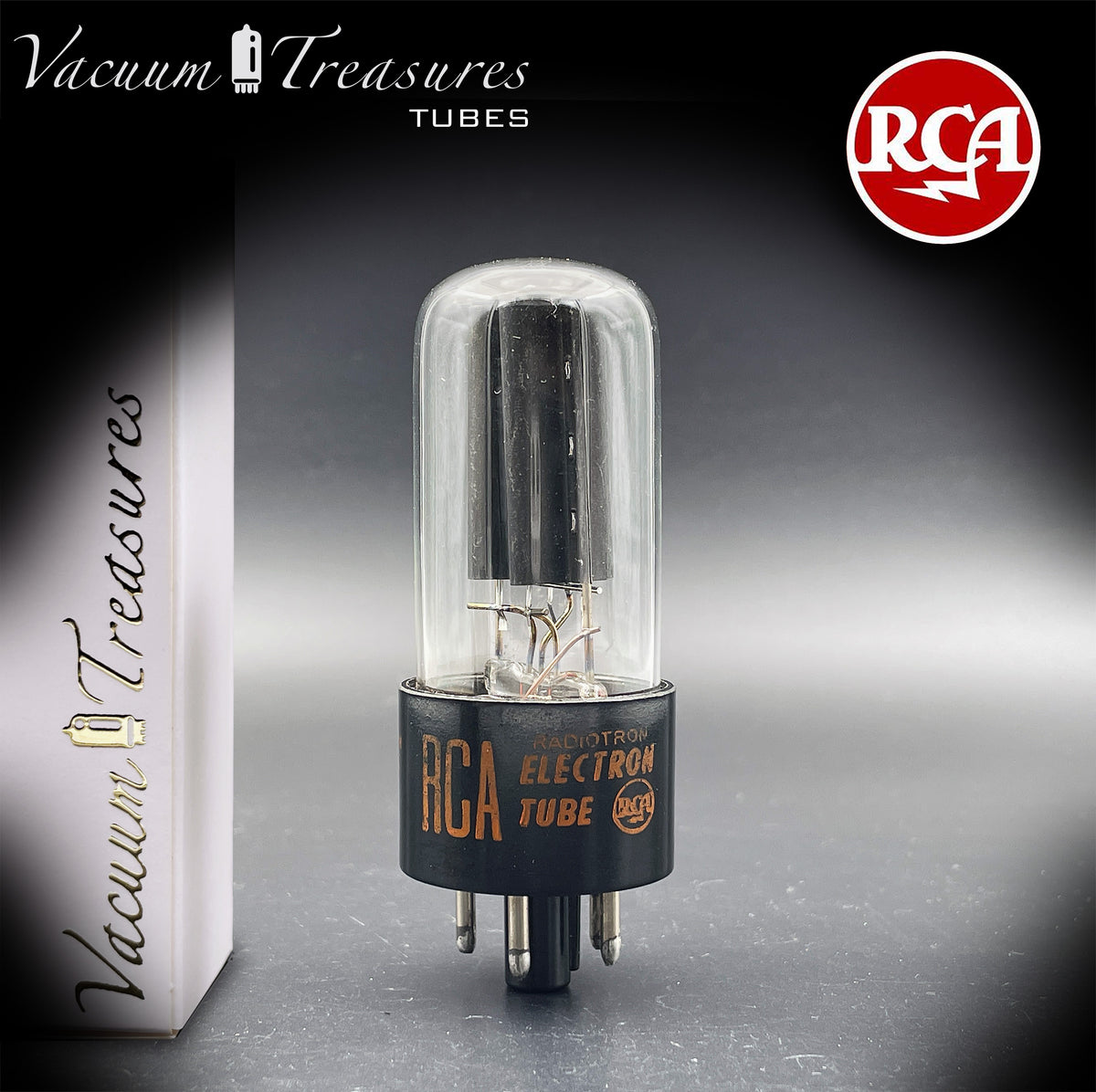 5Y3GT / 5Z2P RCA NOS Black Plates Square Getter Tube Rectifier Made in USA '64