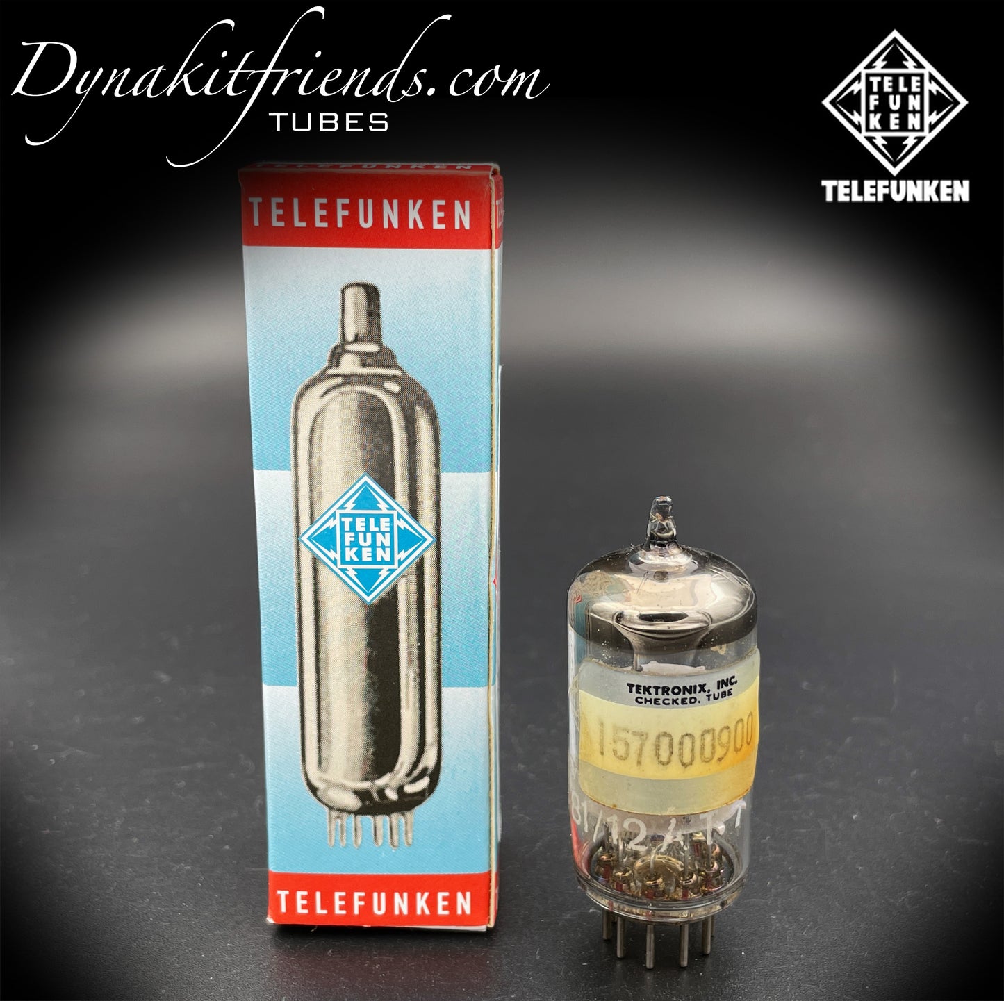 ECC81 ( 12AT7 ) TELEFUNKEN Berlin factory code B fn 24 Diamond <> Bottom Tested Tube Made In Western Germany