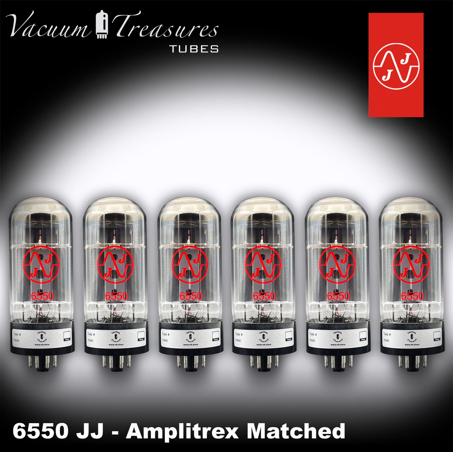 6550 JJ Matched Sextet - AMPLITREX Tested Tubes - NEW - 6 Valvole IN ORIGINAL BOX