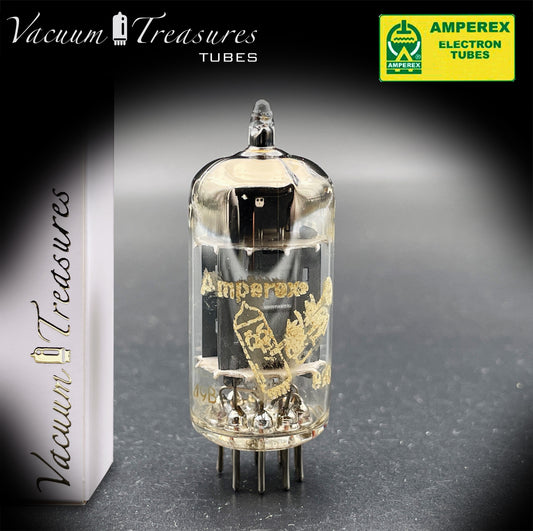 12AX7 / ECC83 Amperex Bugle Boy AMPLITREX Tested Long Plates Foil Getter '50s