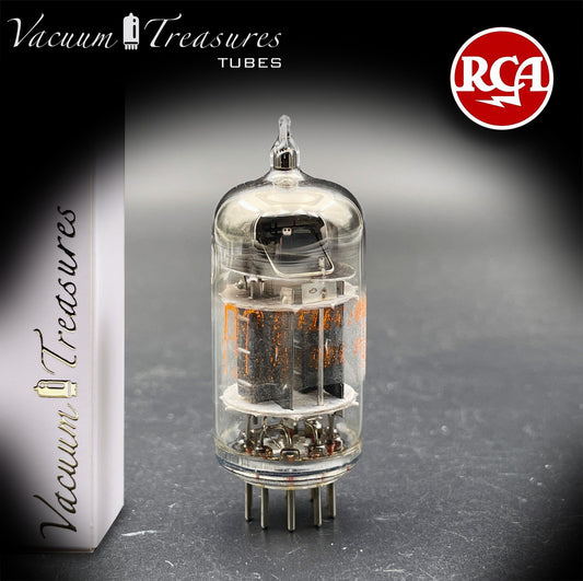 5751 RCA NOS Triple Mica Black Plates Square Getter Amplitrex Tested Tube Made in USA '50s