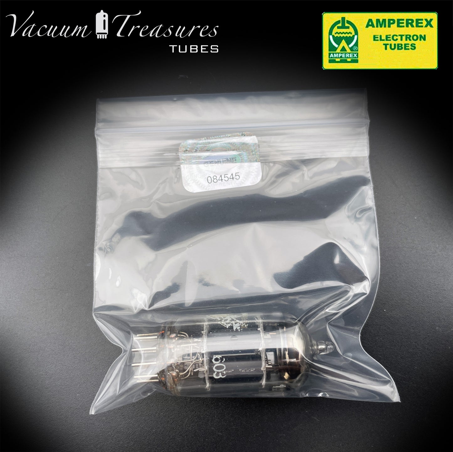 12AX7 / ECC83 NOS AMPEREX Bugle Boy Short Plates Halo Getter Tested Tube MADE IN HOLLAND