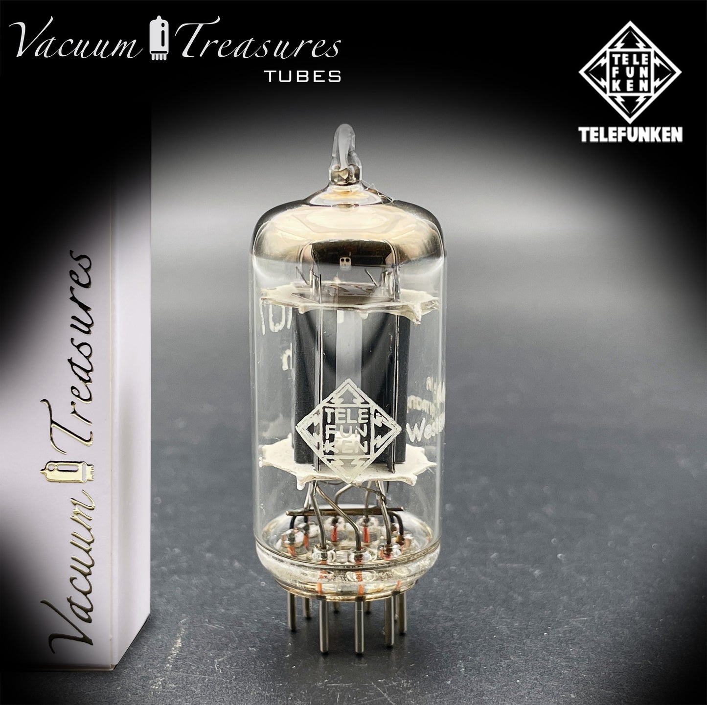 12AU7 / ECC82 TELEFUNKEN NOS Amplitrex Tested - Ribbed Plates - ◊ Diamond Bottom - Made in West Germany