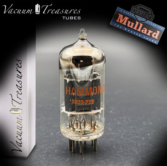 12AU7 ECC82 NOS Hammond by MULLARD Blackburn Short Plates Halo Getter Tested Tube Made in GT. BRITAIN