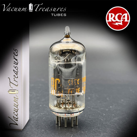 12AX7 ECC83 NOS RCA Long Gray Plates Square Getter Tube Made in USA '50s